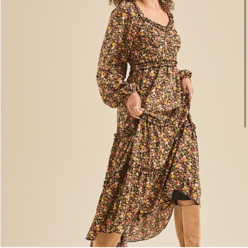 Altar’s State Stacy Floral Long Sleeve Dress NWT